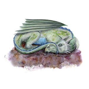 Sleeping Dragon Watercolor Print