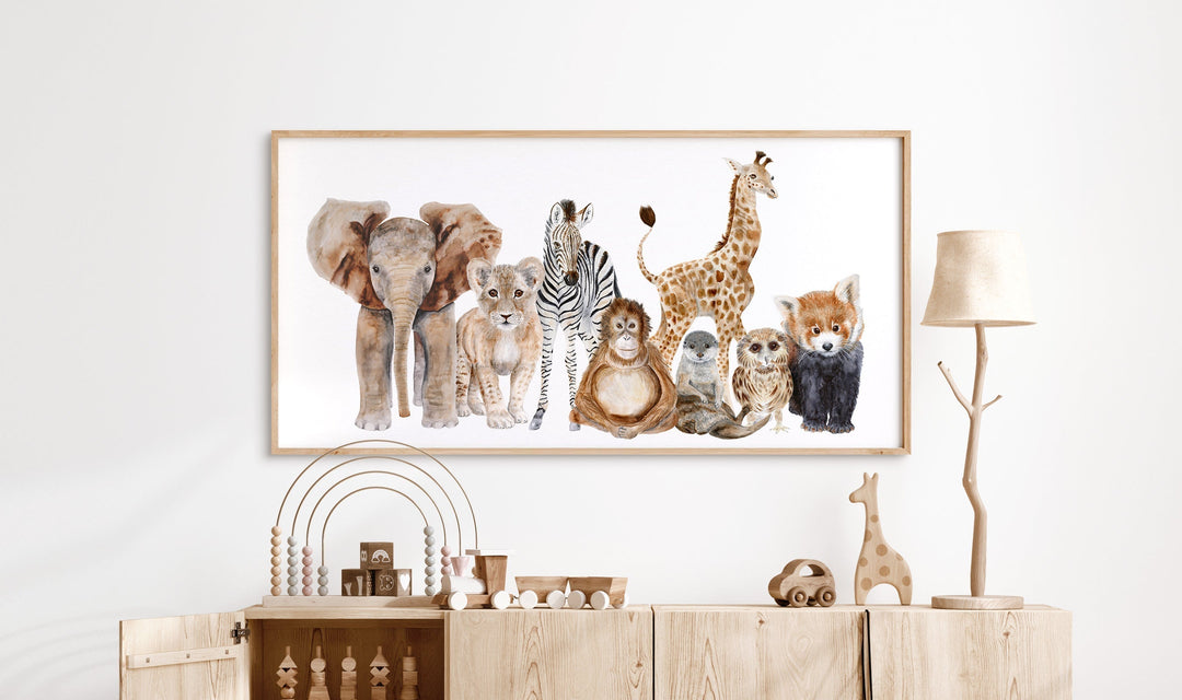 Nature-inspired nursery wall art in a neutral nursery
