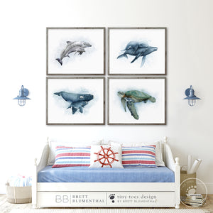 Mom and Baby Ocean Animal Nursery Decor