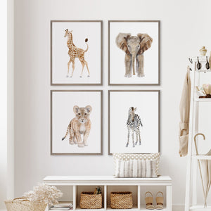 Framed Safari Nursery Prints