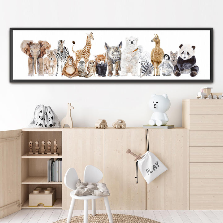 Baby Animal Grouping Panoramic Decor