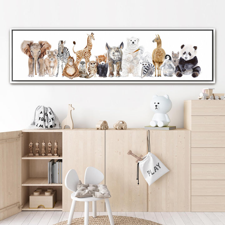 Baby Animal Grouping Panoramic Decor