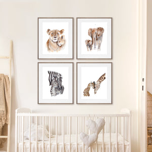 Mom and Baby Animal Framed Prints
