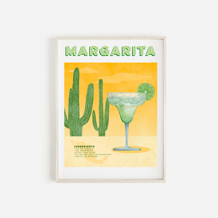 a poster of a margarita and a cactus