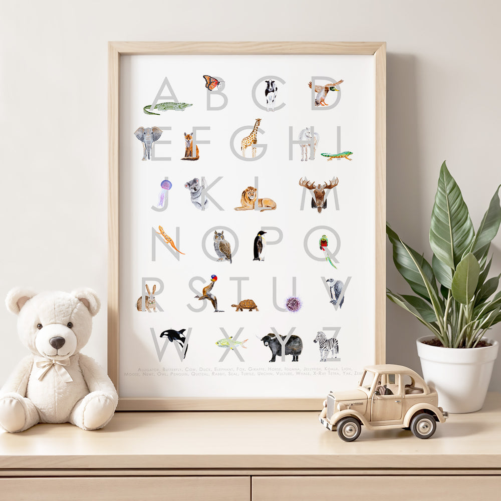 Animal Alphabet Nursery Art - Tiny Toes Design