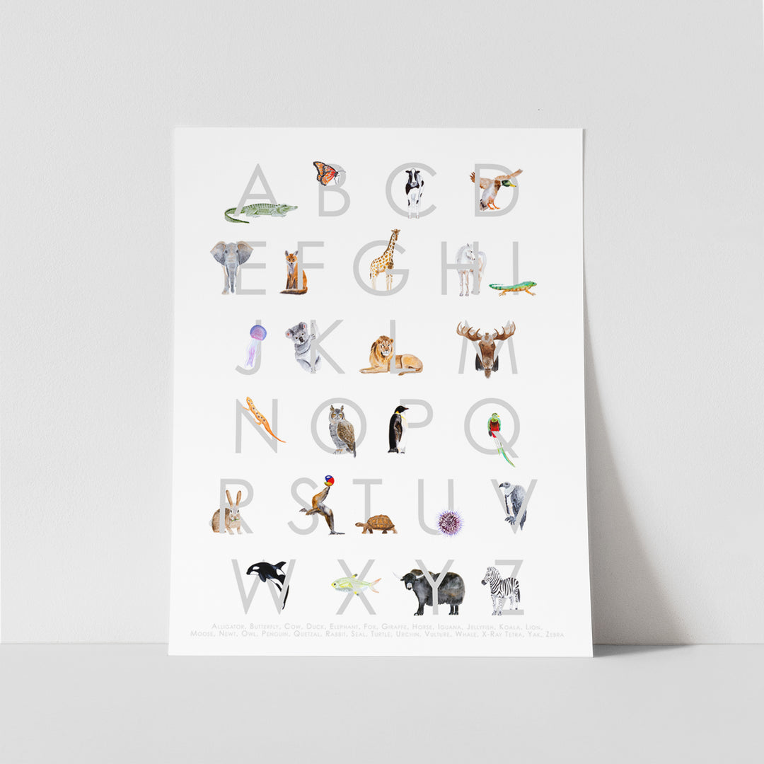 Anmimal Lettering Animal Alphabet Nursery Art | ABCs Playroom Decor – Tiny Toes Design