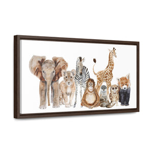 Framed Canvas Zoo Nursery Decor