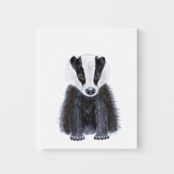Baby Badger Nursery Art Print - Tiny Toes Design