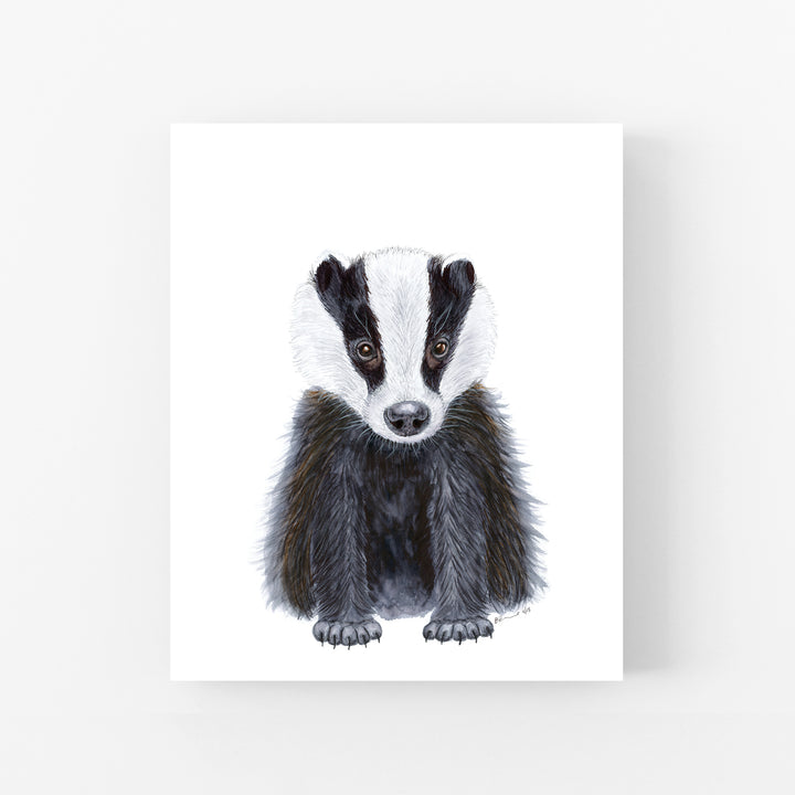 Baby Badger Nursery Art Print - Tiny Toes Design