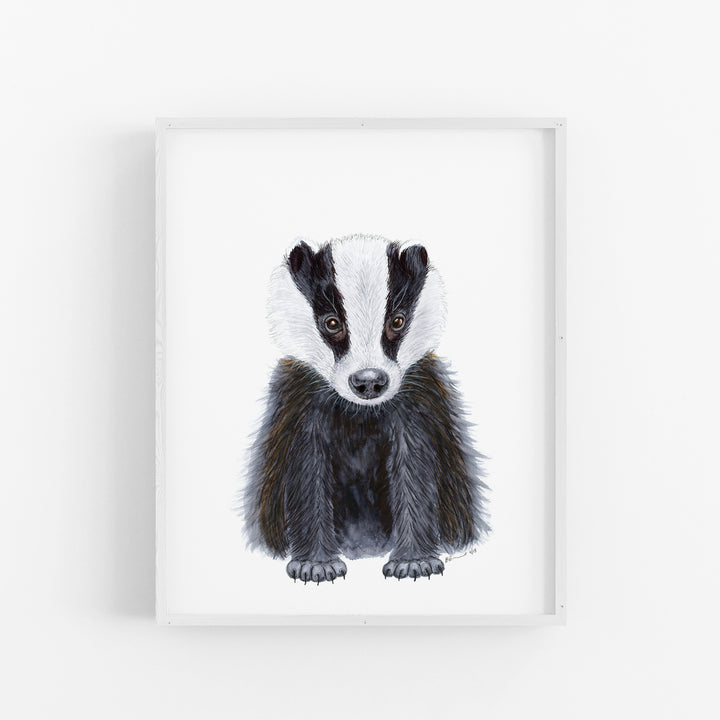 Baby Badger Nursery Art Print - Tiny Toes Design