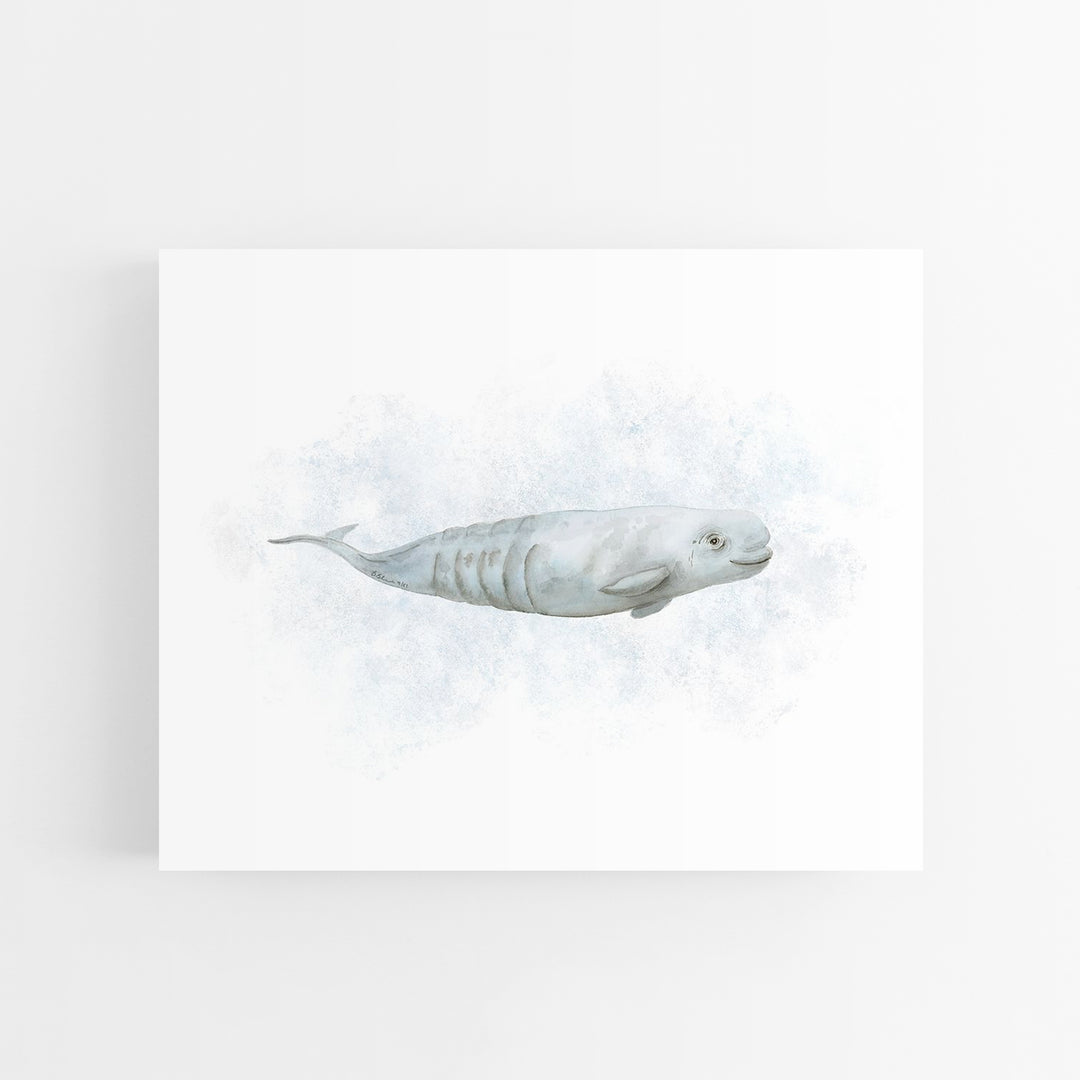 a painting of a fish on a white background