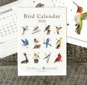 2024 Bird Watercolor Desk Calendar