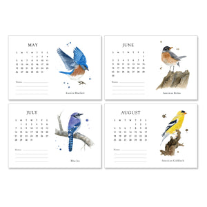 Desk Calendar with Birds 2024