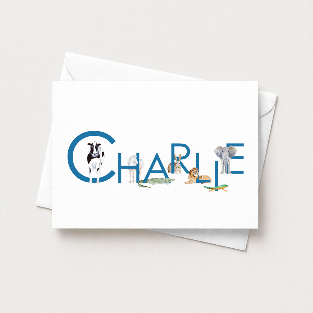 Personalized Animal Name Stationery - Tiny Toes Design