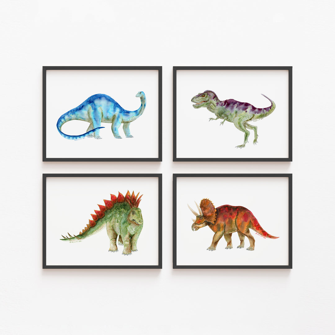 Dinosaur Prints Set of 4 – Kids Room Wall Art