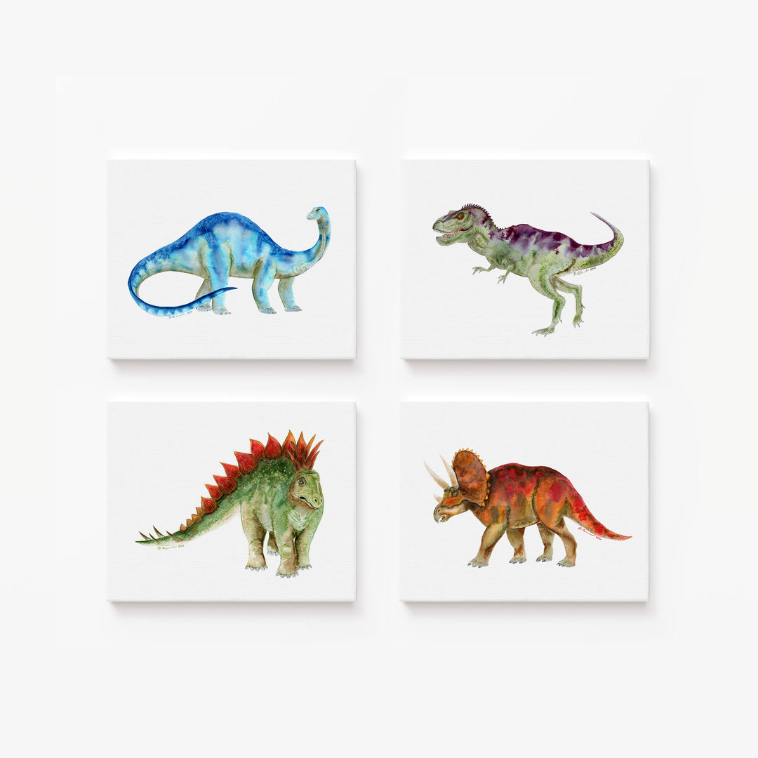 Dinosaur Prints Set of 4 – Kids Room Wall Art