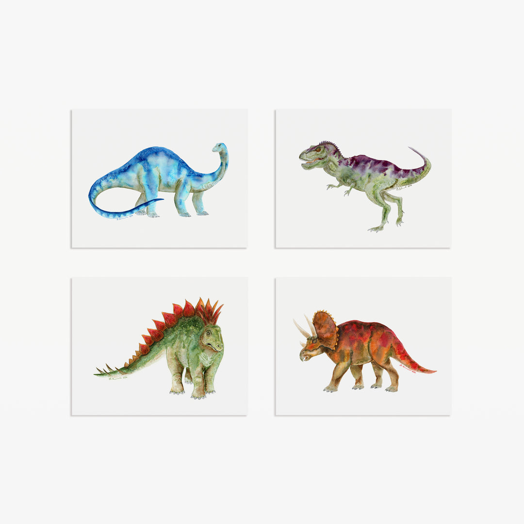 Dinosaur Prints Set of 4 – Kids Room Wall Art