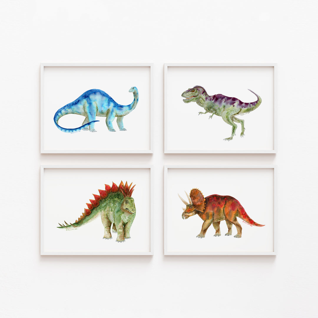 Dinosaur Prints Set of 4 – Kids Room Wall Art