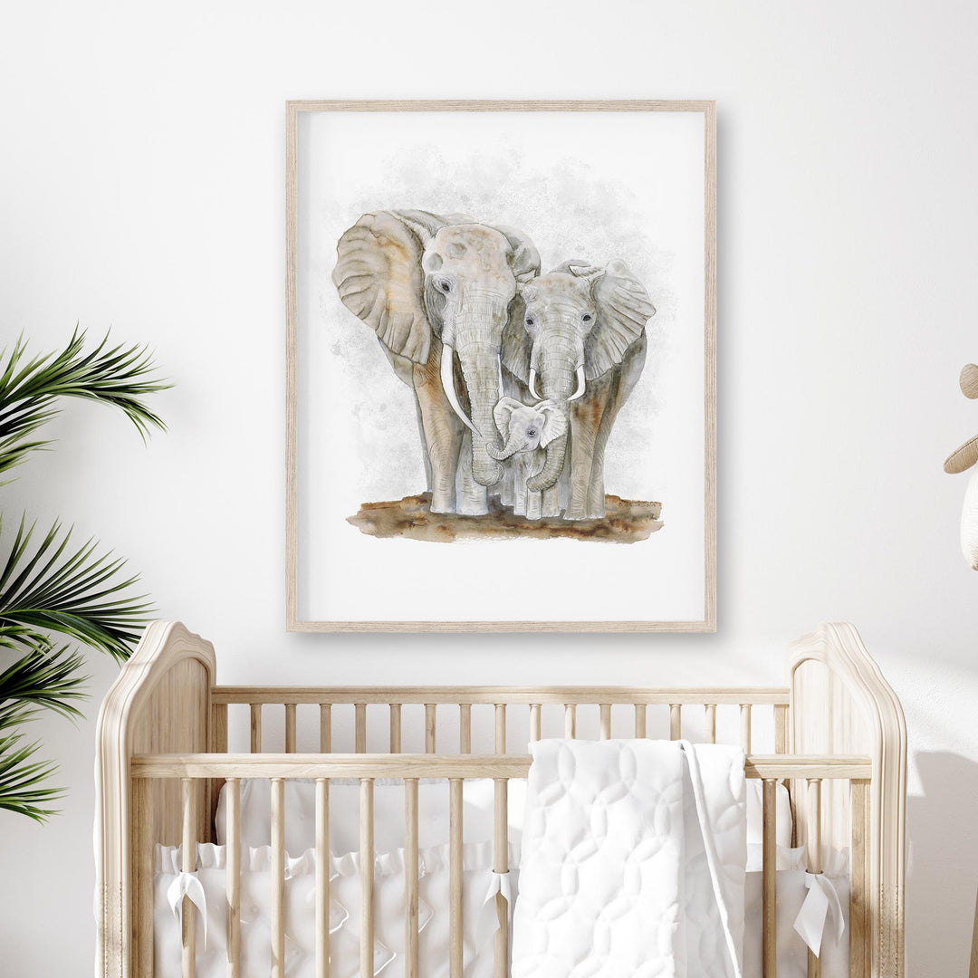 Wall Decal Grey Elephant Theme Baby Boy Elephant Nursery Decor