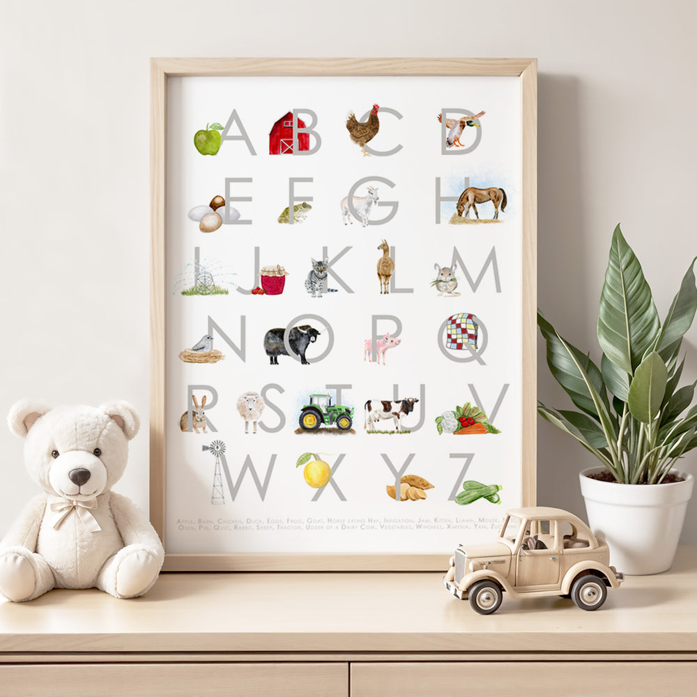 Farm Alphabet Poster - Tiny Toes Design