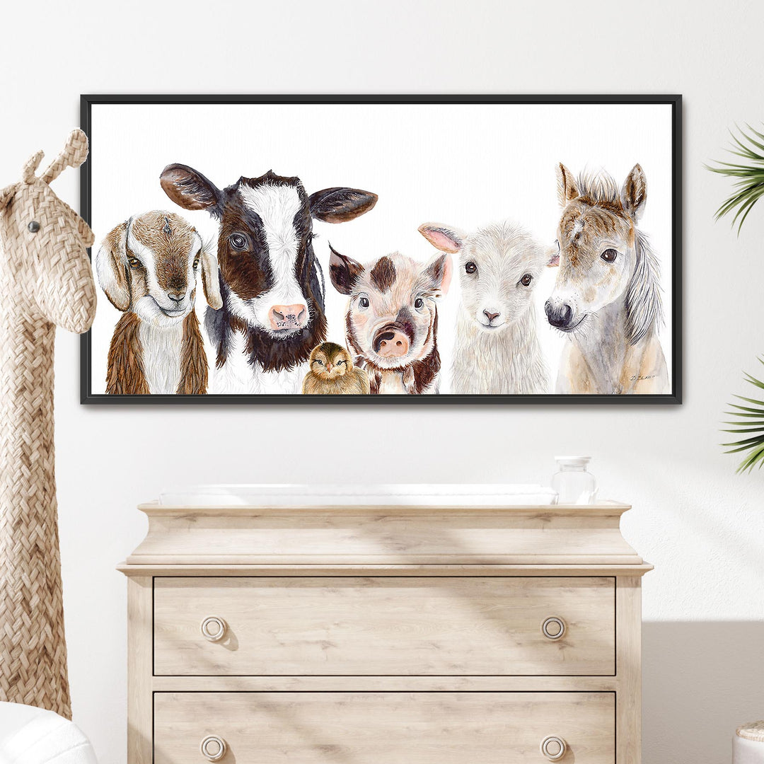 Baby Farm Animal Group Print