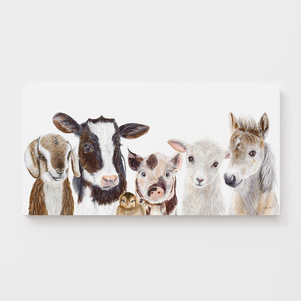 farm animal nursery decor watercolor cow pig sheep horse art