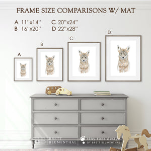 Frame Size Comparisons for Nursery Prints