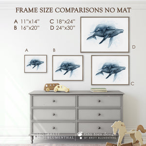 Frame Size Options without Mat in Landscape