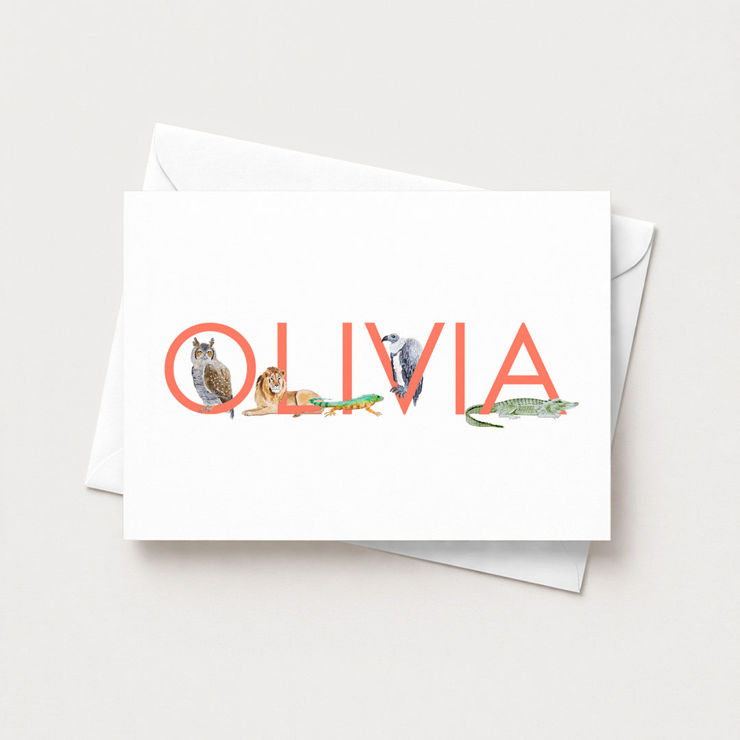 Personalized Animal Name Stationery - Tiny Toes Design