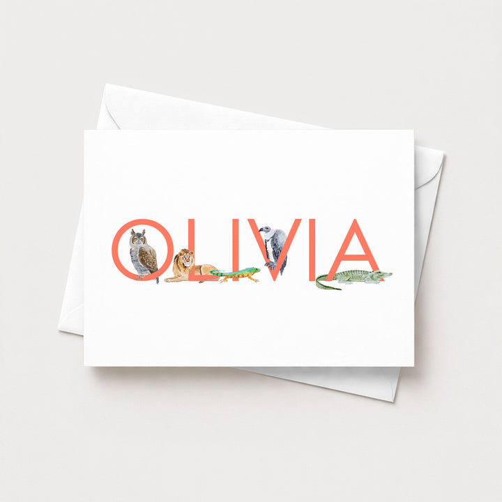Personalized Animal Name Stationery - Tiny Toes Design