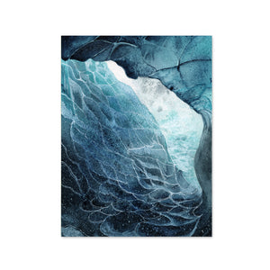 Watercolor Abstract of Ice Cave in Iceland