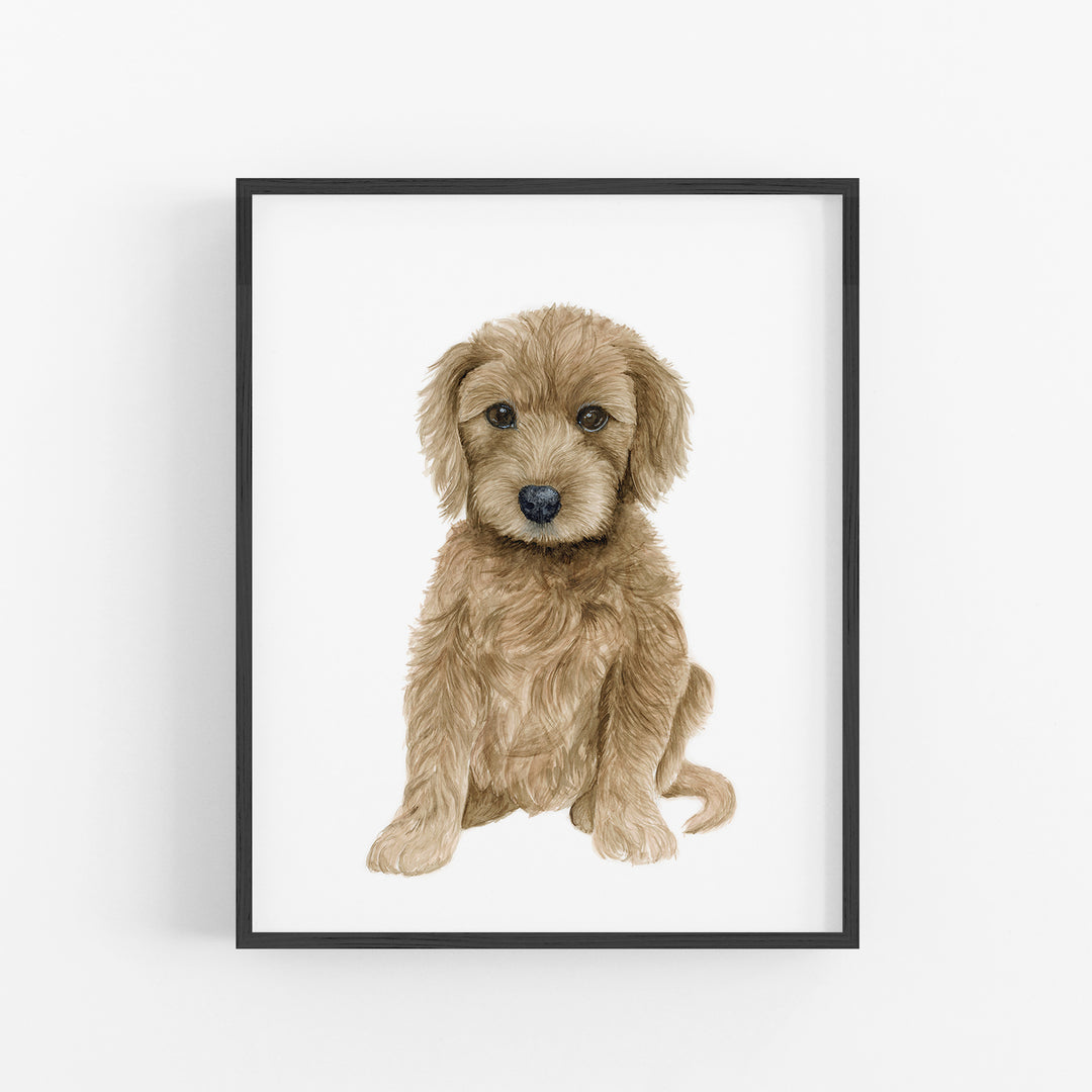 Goldendoodle Puppy Watercolor - Nursery Decor - Tiny Toes Design