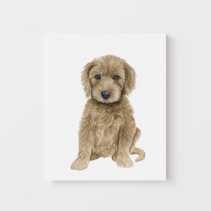 Goldendoodle Puppy Watercolor - Nursery Decor - Tiny Toes Design