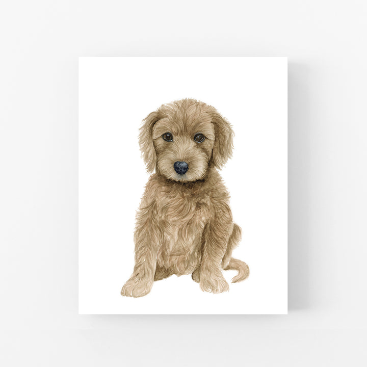 Goldendoodle Puppy Watercolor - Nursery Decor - Tiny Toes Design