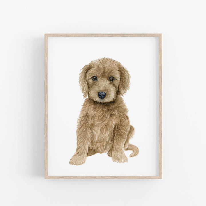 Goldendoodle Puppy Watercolor - Nursery Decor - Tiny Toes Design