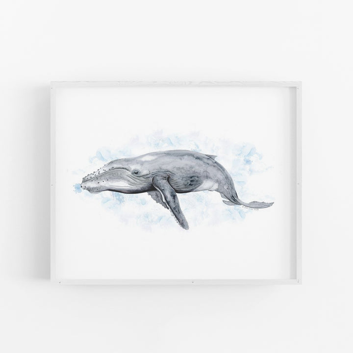 a drawing of a whale in a frame