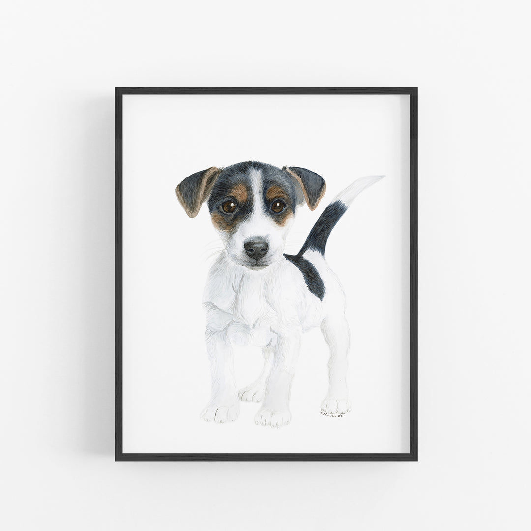 Jack Russell Terrier Puppy Watercolor - Nursery Print - Tiny Toes Design