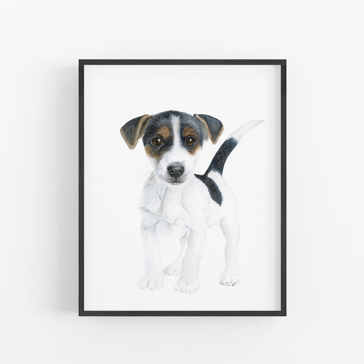 Jack Russell Terrier Puppy Watercolor - Nursery Print - Tiny Toes Design