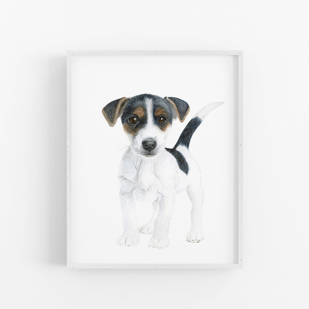 Jack Russell Terrier Puppy Watercolor - Nursery Print - Tiny Toes Design