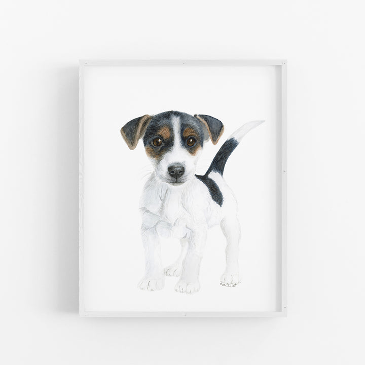 Jack Russell Terrier Puppy Watercolor - Nursery Print - Tiny Toes Design