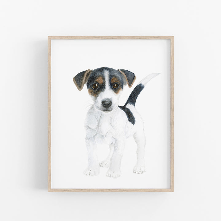 Jack Russell Terrier Puppy Watercolor - Nursery Print - Tiny Toes Design