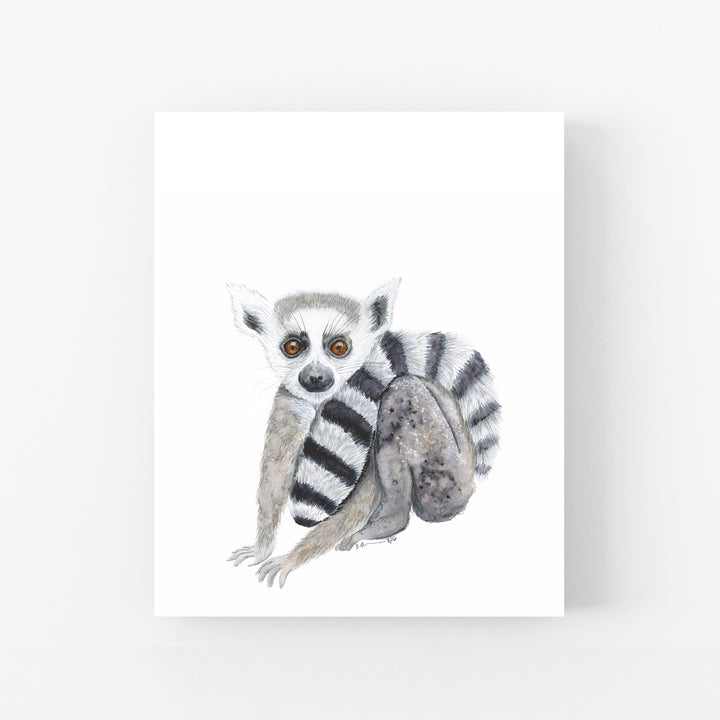Baby Ring-Tailed Lemur Print - Tiny Toes Design