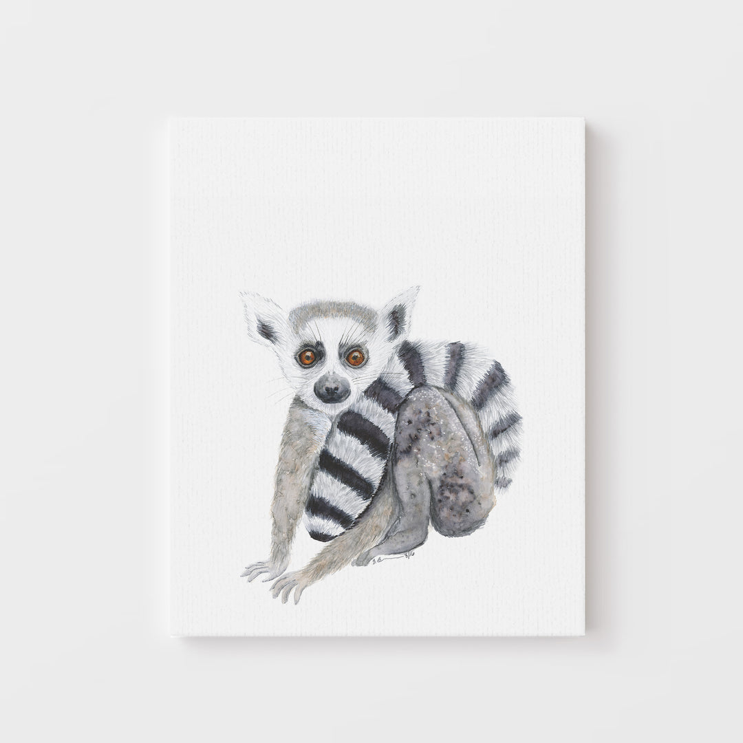 Baby Ring-Tailed Lemur Print - Tiny Toes Design