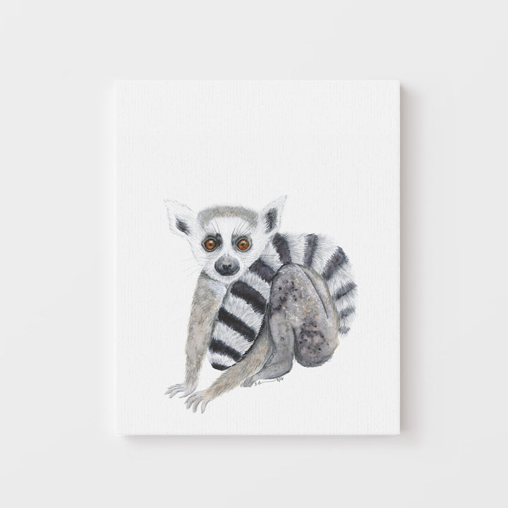 Baby Ring-Tailed Lemur Print - Tiny Toes Design