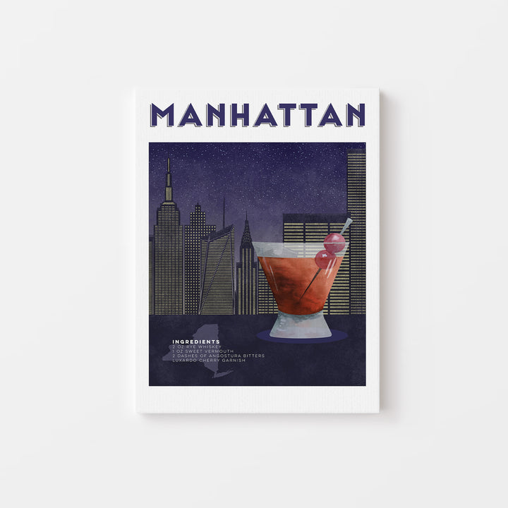 Manhattan Cocktail Canvas