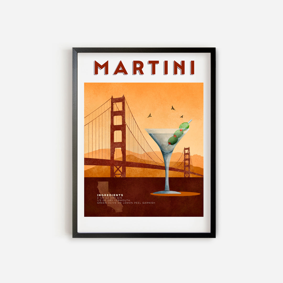 Martini Cocktail Vintage Poster