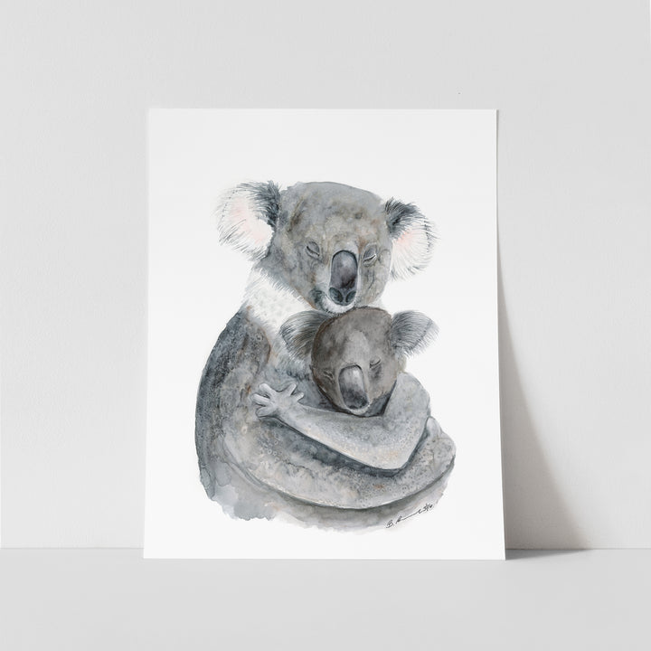 Mom and Baby Koala Watercolor - Aussie Nursery Art - Tiny Toes Design