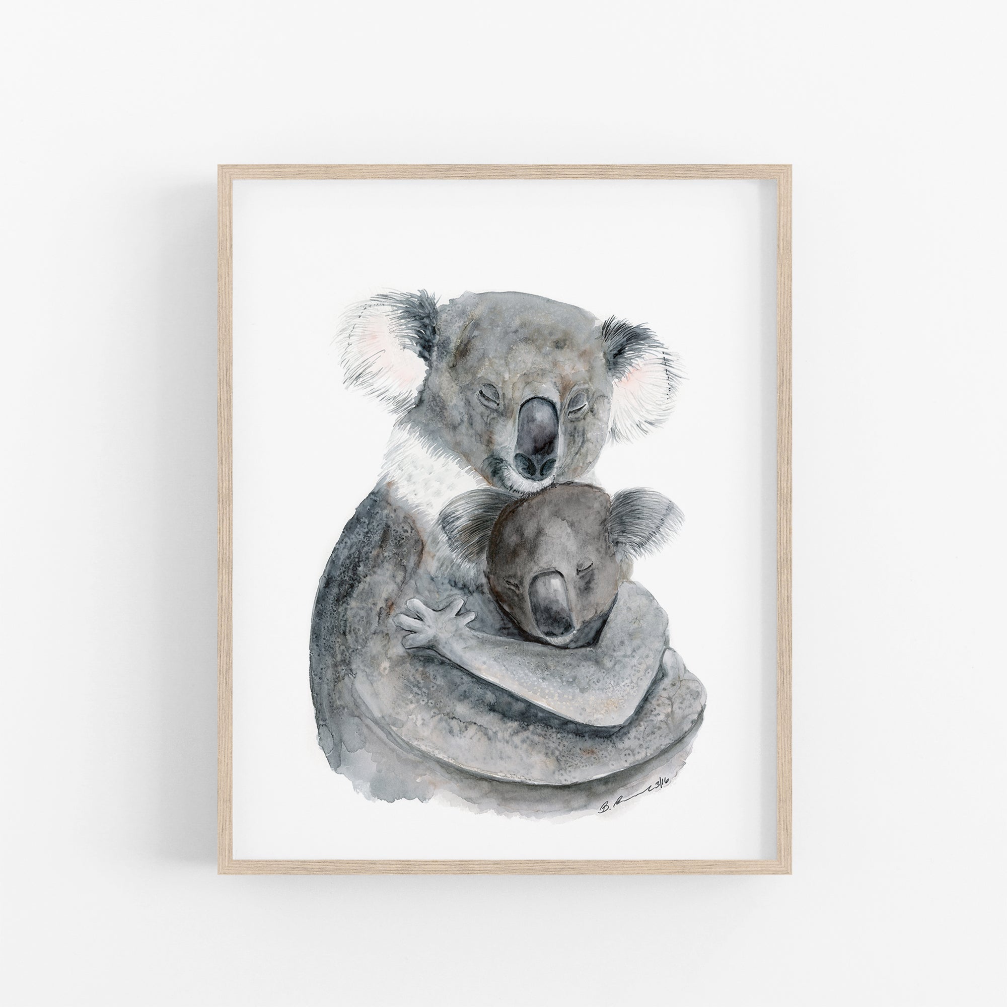 Mom and Baby Koala Watercolor | Aussie Nursery Art Print – Tiny
