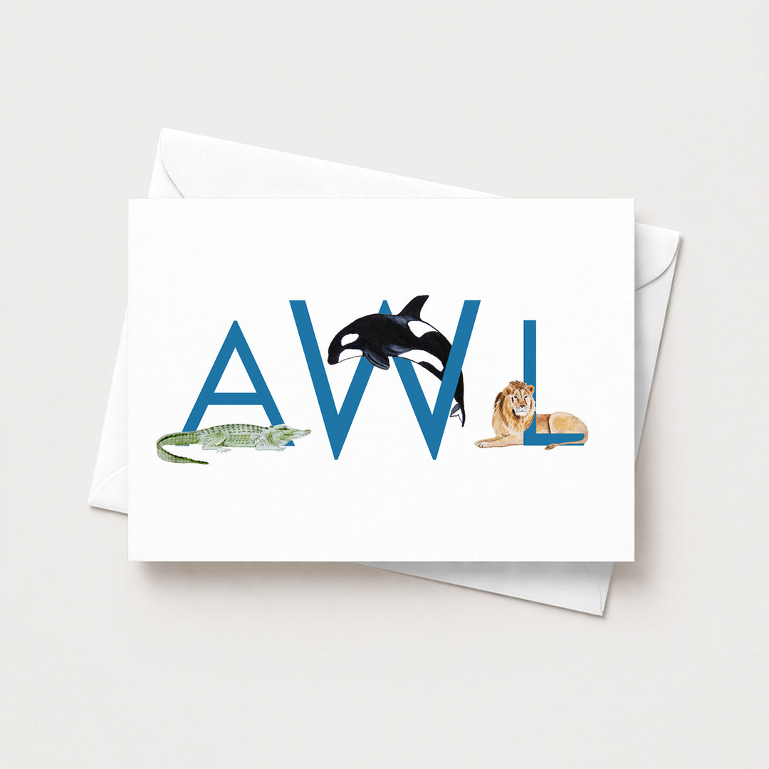 Personalized Animal Name Stationery - Tiny Toes Design