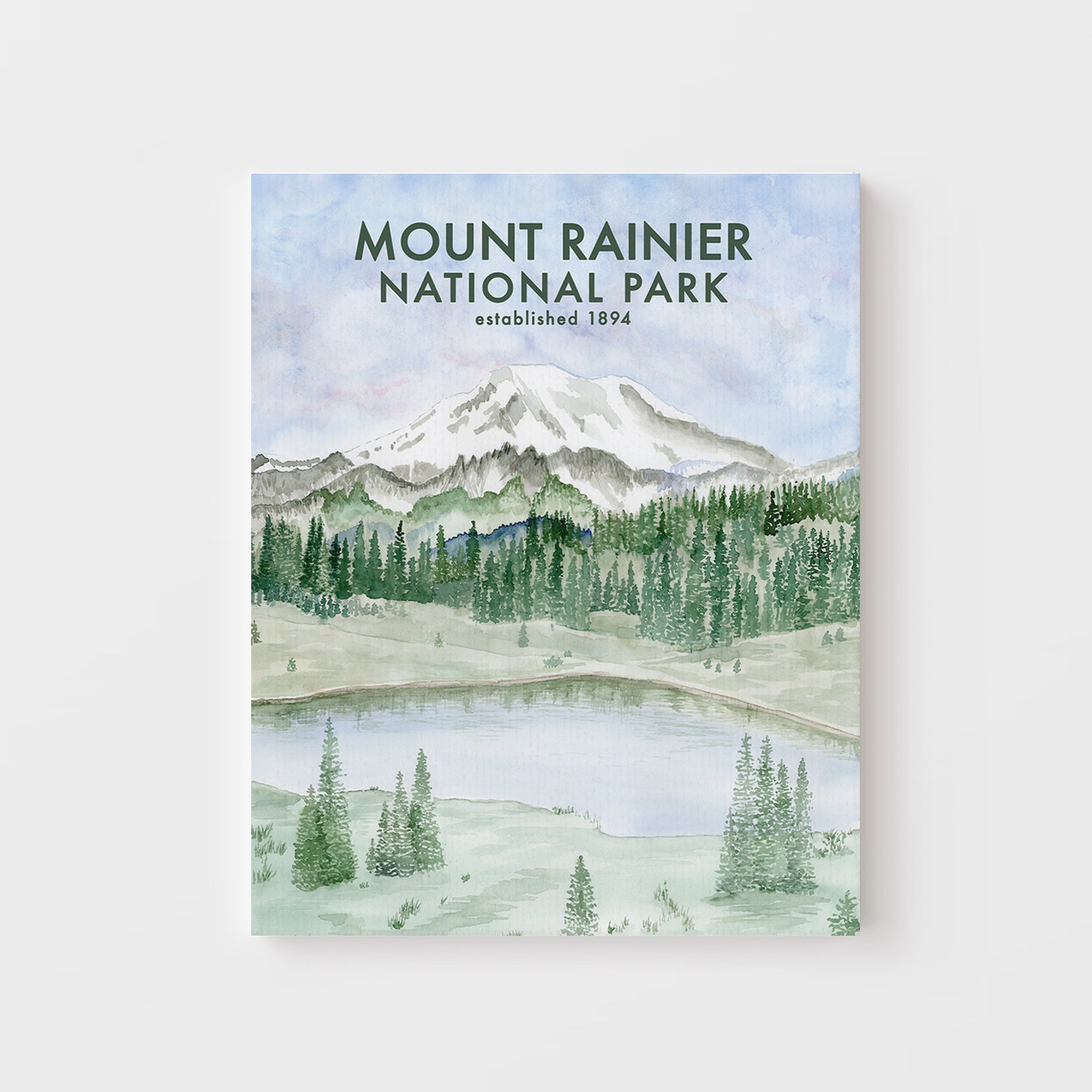 Mount Rainer Poster Mount Rainier National Park Poster | Washington State Art – Tiny Toes ...